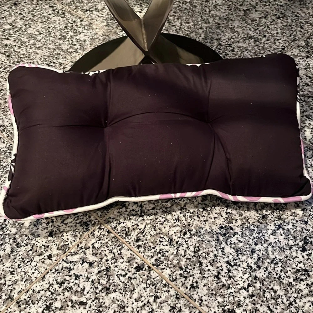 Chic Black and Lavender Buttoned Pillow